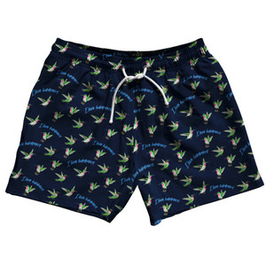 Hummingbirds I LOVE HUMMERS 5" Swim Shorts Made in USA - Navy Blue Hummingbirds I LOVE HUMMERS 5" Swim Shorts Made in USA - Navy Blue
