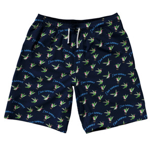 Hummingbirds I LOVE HUMMERS 10" Swim Shorts Made in USA - Navy Blue Hummingbirds I LOVE HUMMERS 10" Swim Shorts Made in USA - Navy Blue