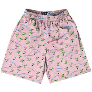 Hummingbirds I LOVE HUMMERS Lacrosse Shorts Made In USA - Pale Pink Hummingbirds I LOVE HUMMERS Lacrosse Shorts Made In USA - Pale Pink