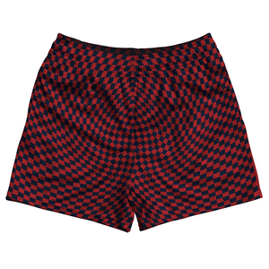 Warped Checkerboard Rugby Shorts Made In USA - Blue Navy And Red Dark Warped Checkerboard Rugby Shorts Made In USA - Blue Navy And Red Dark