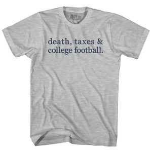 Death, Taxes & College Football Womens Cotton Junior Cut T-Shirt - Grey Heather