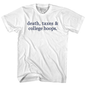 Death, Taxes & College Hoops Youth Cotton T-shirt - White Death, Taxes & College Hoops Youth Cotton T-shirt - White