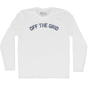 Off The Grid Adult Cotton Long Sleeve T-shirt - White