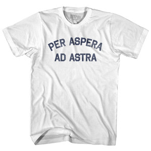 Per Aspera Ad Astra Adult Cotton T-shirt - White Per Aspera Ad Astra Adult Cotton T-shirt - White