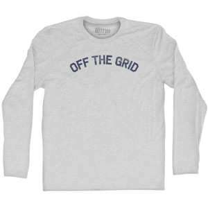 Off The Grid Adult Cotton Long Sleeve T-shirt - Grey Heather