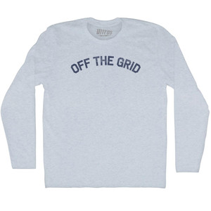 Off The Grid Adult Tri-Blend Long Sleeve T-shirt - Athletic White