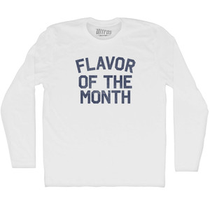 Flavor of the Month Adult Cotton Long Sleeve T-shirt - White