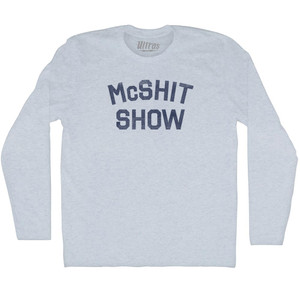 McShit Show Adult Tri-Blend Long Sleeve T-shirt - Athletic White