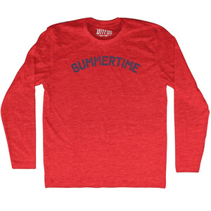 Summertime Adult Tri-Blend Long Sleeve T-shirt - Athletic Red