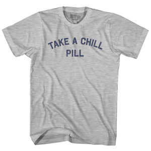 Take A Chill Pill Womens Cotton Junior Cut T-Shirt - Grey Heather