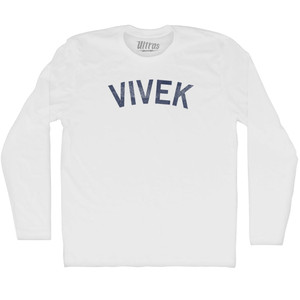 Vivek Adult Cotton Long Sleeve T-shirt - White