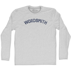 Wordsmith Adult Cotton Long Sleeve T-shirt - Grey Heather