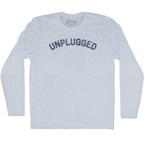 Unplugged Adult Tri-Blend Long Sleeve T-shirt - Athletic White