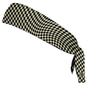 Warped Checkerboard Headband Made In USA - Vegas Gold And Black Warped Checkerboard Headband Made In USA - Vegas Gold And Black