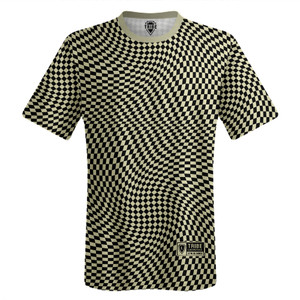 Warped Checkerboard Lacrosse Shooter Shirt - Vegas Gold And Black Warped Checkerboard Lacrosse Shooter Shirt - Vegas Gold And Black