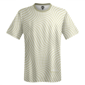 Warped Checkerboard Lacrosse Shooter Shirt - Vegas Gold And White Warped Checkerboard Lacrosse Shooter Shirt - Vegas Gold And White
