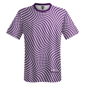 Warped Checkerboard Lacrosse Shooter Shirt - Purple Medium And White Warped Checkerboard Lacrosse Shooter Shirt - Purple Medium And White