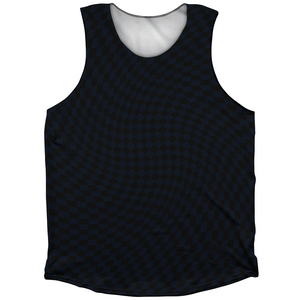 Warped Checkerboard Athletic Tank Top - Blue Navy Almost Black And Black Warped Checkerboard Athletic Tank Top - Blue Navy Almost Black And Black