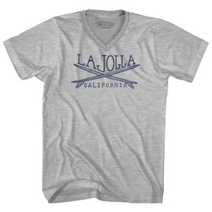 La Jolla Surf Adult Cotton V-neck T-shirt - Grey Heather