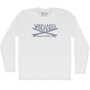 Windansea Surf Adult Cotton Long Sleeve T-shirt - White