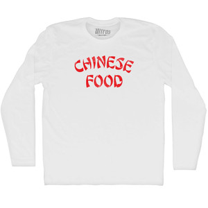 Chinese Food Adult Cotton Long Sleeve T-shirt - White
