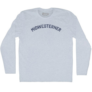 Midwesterner Adult Tri-Blend Long Sleeve T-shirt - Athletic White Midwesterner Adult Tri-Blend Long Sleeve T-shirt - Athletic White