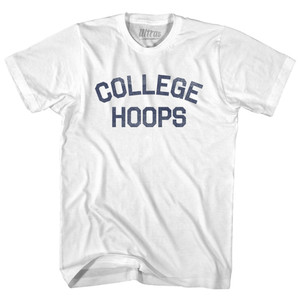 College Hoops Adult Cotton T-shirt - White