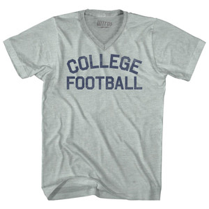 College Football Adult Tri-Blend V-neck T-shirt - Athletic Cool Grey College Football Adult Tri-Blend V-neck T-shirt - Athletic Cool Grey