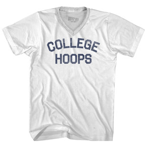 College Hoops Adult Tri-Blend V-neck T-shirt - White