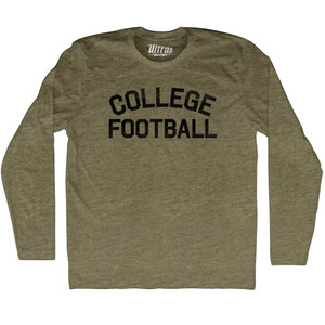 College Football Adult Tri-Blend Long Sleeve T-shirt - Military Green