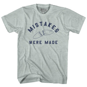 Mistakes Were Made Broken Surf Board Adult Tri-Blend T-shirt - Athletic Cool Grey