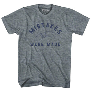 Mistakes Were Made Broken Surf Board Adult Tri-Blend T-shirt - Athletic Grey Mistakes Were Made Broken Surf Board Adult Tri-Blend T-shirt - Athletic Grey