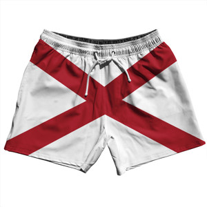 Alabama US State Flag 5" Swim Shorts Made in USA - Red White