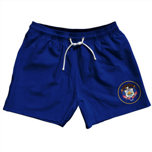 Utah US State Flag 5" Swim Shorts Made in USA - Navy
