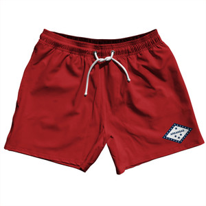 Arkansas US State Flag 5" Swim Shorts Made in USA - Red Arkansas US State Flag 5" Swim Shorts Made in USA - Red