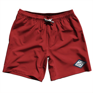 Arkansas US State Flag Swim Shorts 7" Made in USA - Red Arkansas US State Flag Swim Shorts 7" Made in USA - Red