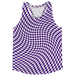 Warped Checkerboard Running Track Tops Made In USA - Purple Lakers And White Warped Checkerboard Running Track Tops Made In USA - Purple Lakers And White