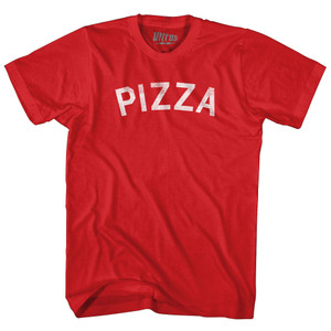 Pizza Adult Tri-Blend T-shirt - Red / White Ink
