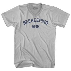 Beekeeping Age Adult Tri-Blend V-neck T-shirt - Cool Grey