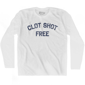 Clot Shot Free Adult Cotton Long Sleeve T-shirt - White