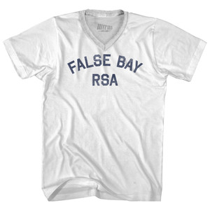 False Bay RSA Adult Tri-Blend V-neck T-shirt - White