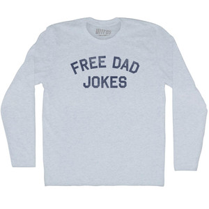 Free Dad Jokes Adult Tri-Blend Long Sleeve T-shirt - Athletic White