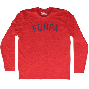Funpa Adult Tri-Blend Long Sleeve T-shirt - Athletic Red