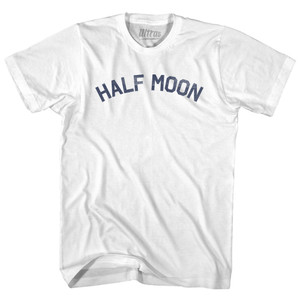 Half Moon Womens Cotton Junior Cut T-Shirt - White
