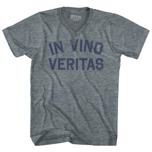 In Vino Veritas Adult Tri-Blend V-neck T-shirt - Athletic Grey