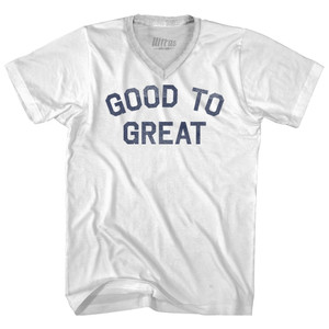 Good To Great Adult Tri-Blend V-neck T-shirt - White