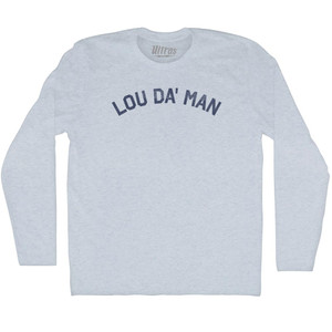 Lou Da' Man Adult Tri-Blend Long Sleeve T-shirt - Athletic White