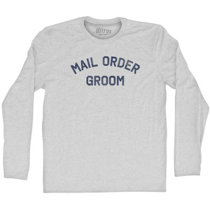 Mail Order Groom Adult Cotton Long Sleeve T-shirt - Grey Heather
