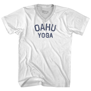 Oahu Yoga Adult Tri-Blend V-neck T-shirt - White