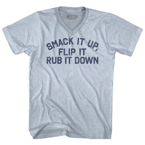 Smack It Up, Flip It Rub It Down Adult Tri-Blend V-neck T-shirt - Athletic White Smack It Up, Flip It Rub It Down Adult Tri-Blend V-neck T-shirt - Athletic White
